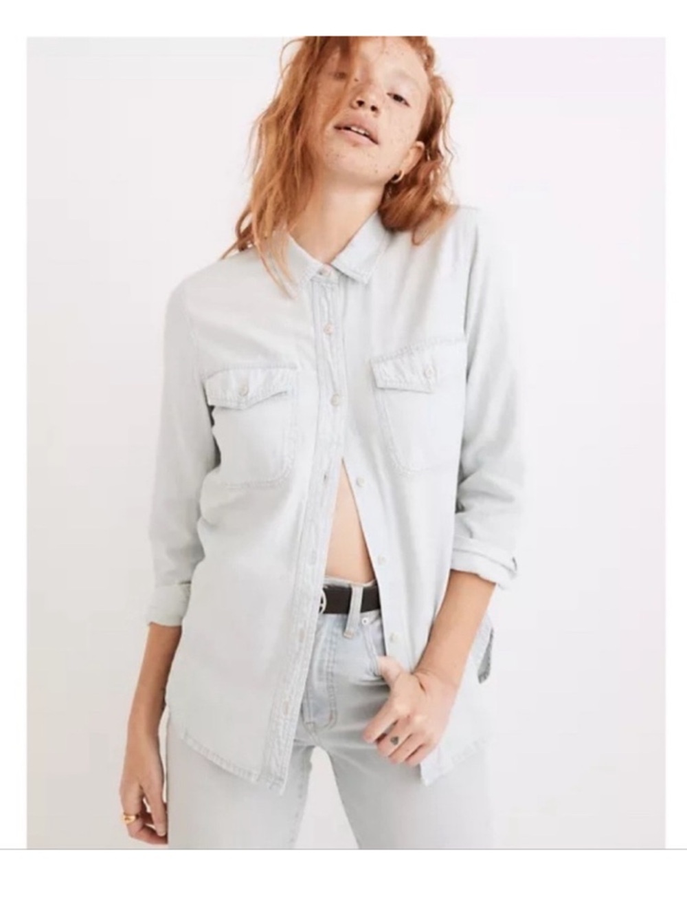 Madewell Light Blue Denim Button-Up Shirt